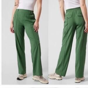 Athleta Vienna Cargo Pant 0 Petite Vineyard Green Stretch Travel